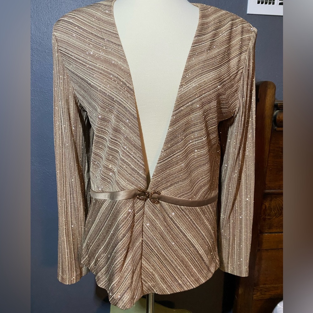 La Nuit super sparkle tan jacket, size 12